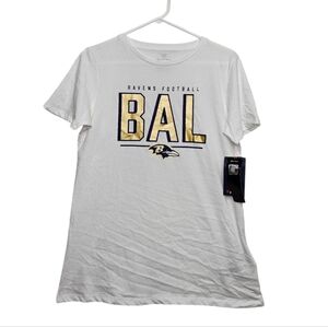 Fanatics NFL Baltimore Ravens Short Sleeve Graphic Cheerleader Tee Shirt Med